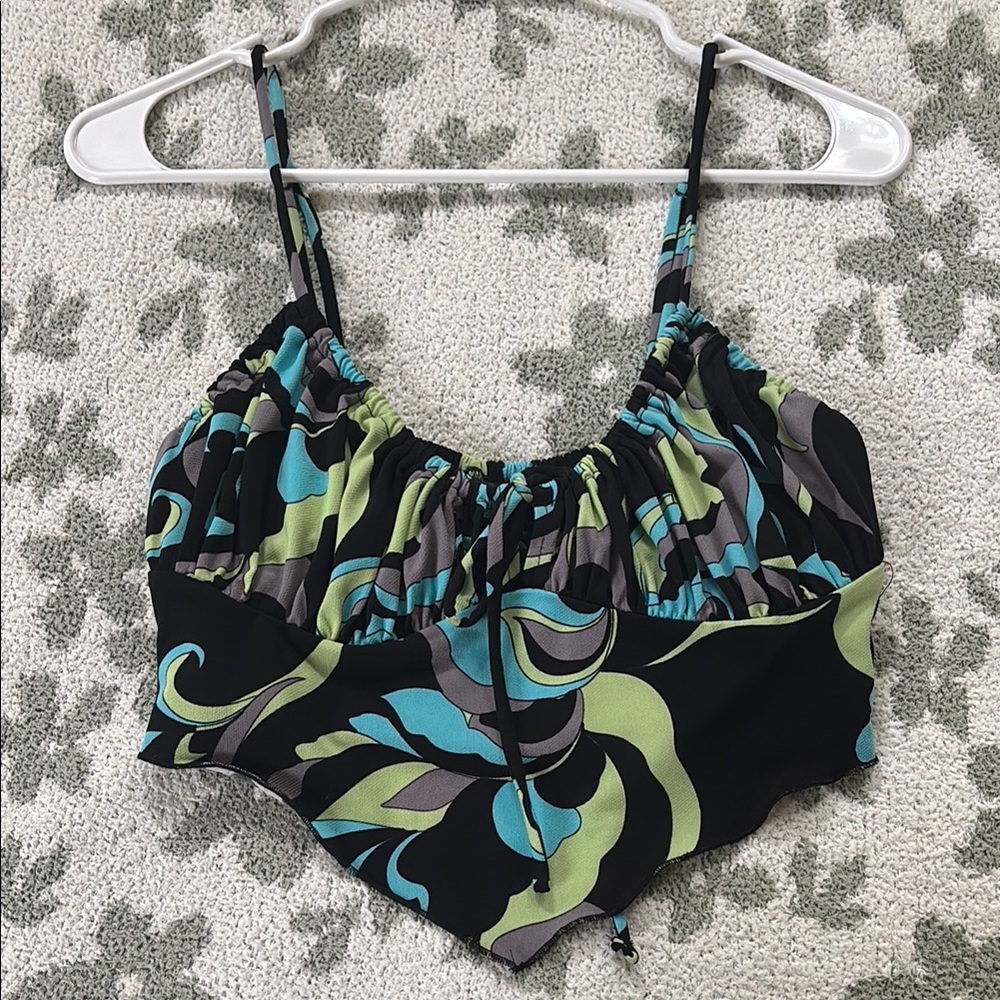 Stylish Abstract Print Crop Top